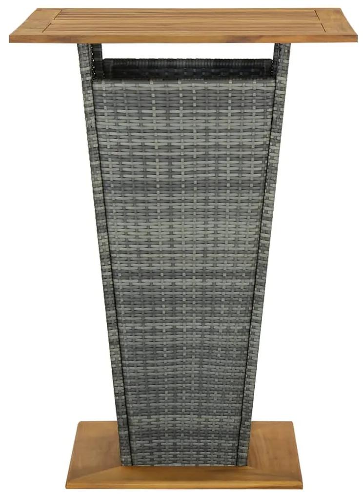 vidaXL Τραπέζι Μπαρ Μαύρο 80x80x110 εκ. Συνθετικό Ρατάν / Ξύλο Ακακίας