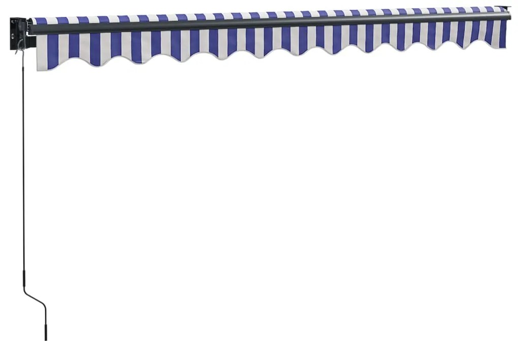 vidaXL Τέντα Πτυσσόμενη Μπλε και Λευκή 3 x 2,5 μ. Ύφασμα και Αλουμίνιο