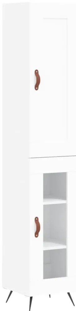 vidaXL Ντουλάπι Λευκό 34,5 x 34 x 180 εκ. από Επεξεργασμένο Ξύλο