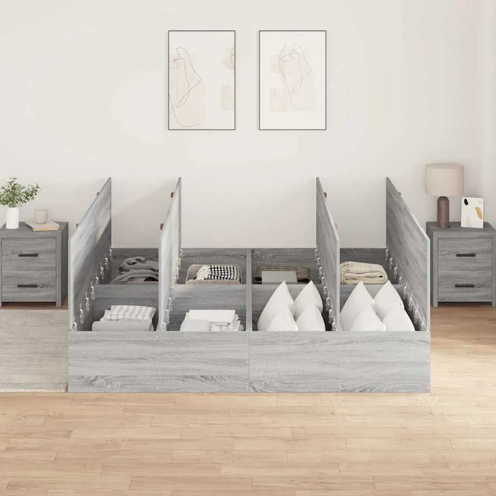 vidaXL Σκελετός Κρεβατιού Γκρι sonoma 200 x 180 x 31.5 εκ.