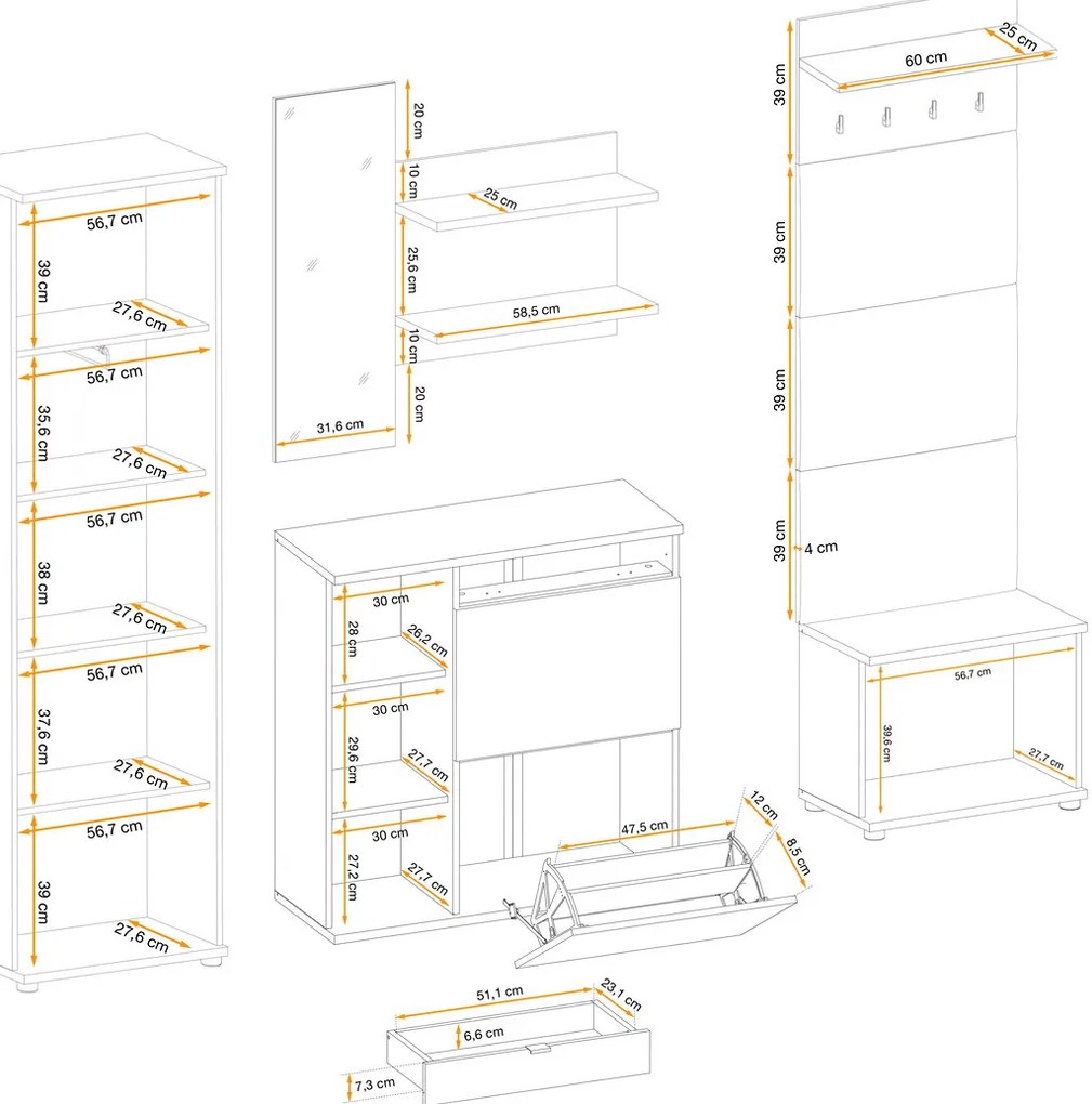Swap XIX Σύνθεση Καφέ δρυς 280x180x40
