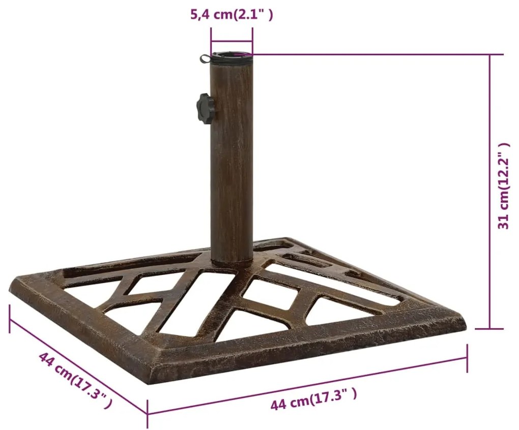 ΒΑΣΗ ΟΜΠΡΕΛΑΣ ΜΠΡΟΝΖΕ 44 X 44 X 31 ΕΚ. ΑΠΟ ΧΥΤΟΣΙΔΗΡΟ 317762