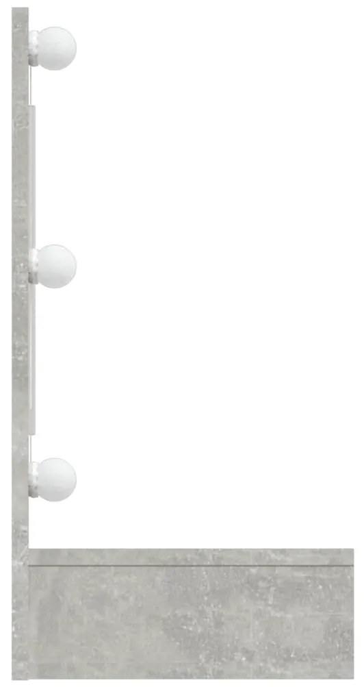 vidaXL Έπιπλο Καθρέπτη με LED Γκρι Σκυροδέματος 90x31,5x62 εκ.