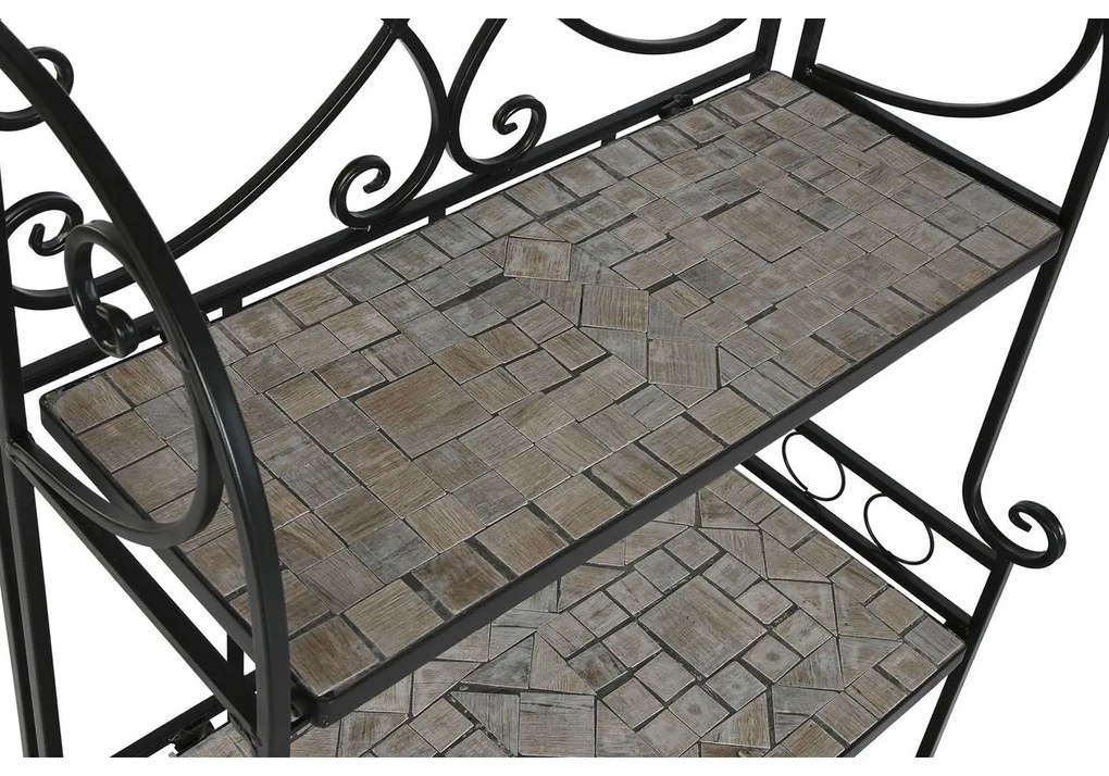 Ράφια Home ESPRIT Μαύρο Πολύχρωμο Κεραμικά Σφυρηλατημένο 3 Ράφια 54 x 29 x 121 cm 58 x 31,5 x 117 cm