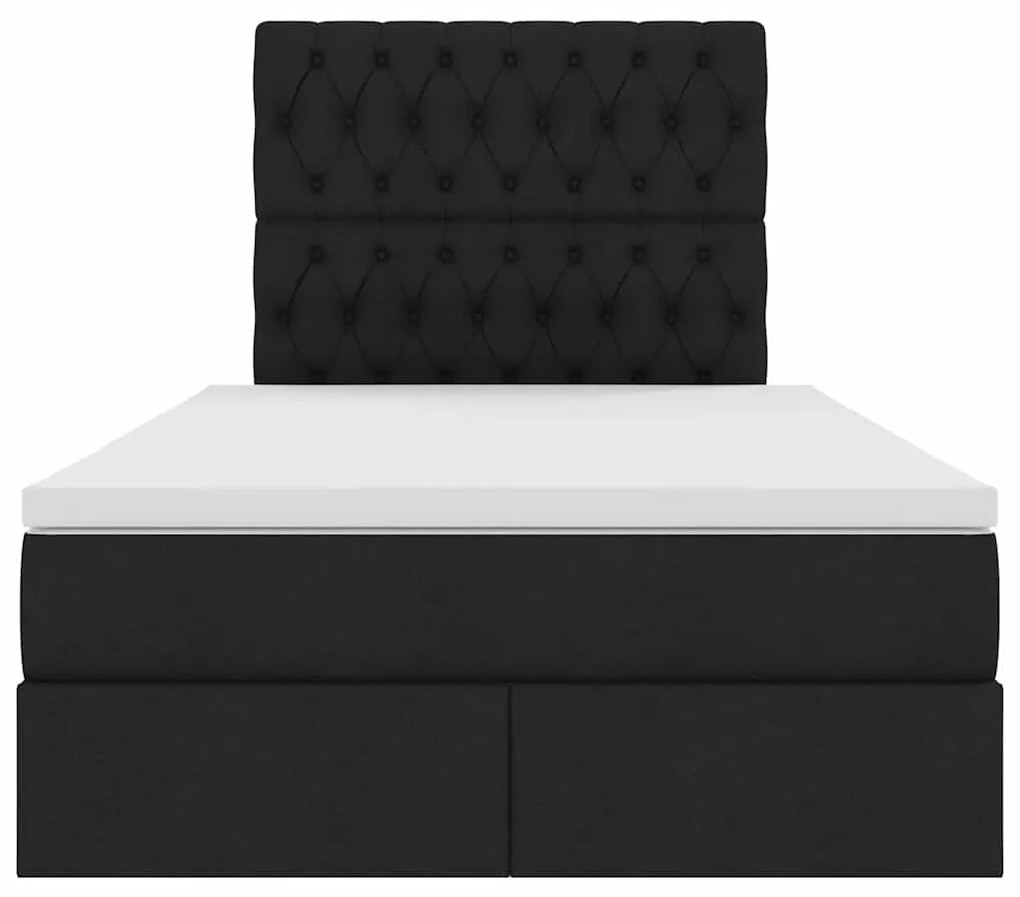vidaXL Κρεβάτι με αποθηκευτικό χώρο και στρώμα Μαύρο 120 x 200 cm