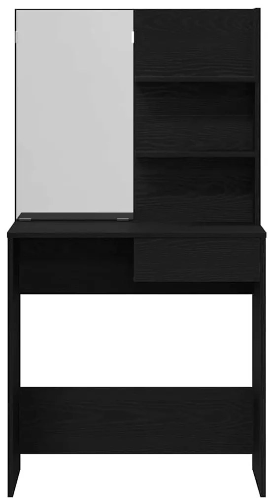 vidaXL Τραπέζι περιποίησης με συρτάρι Μαύρη Οξυά 74,5 x 40 x 141 cm