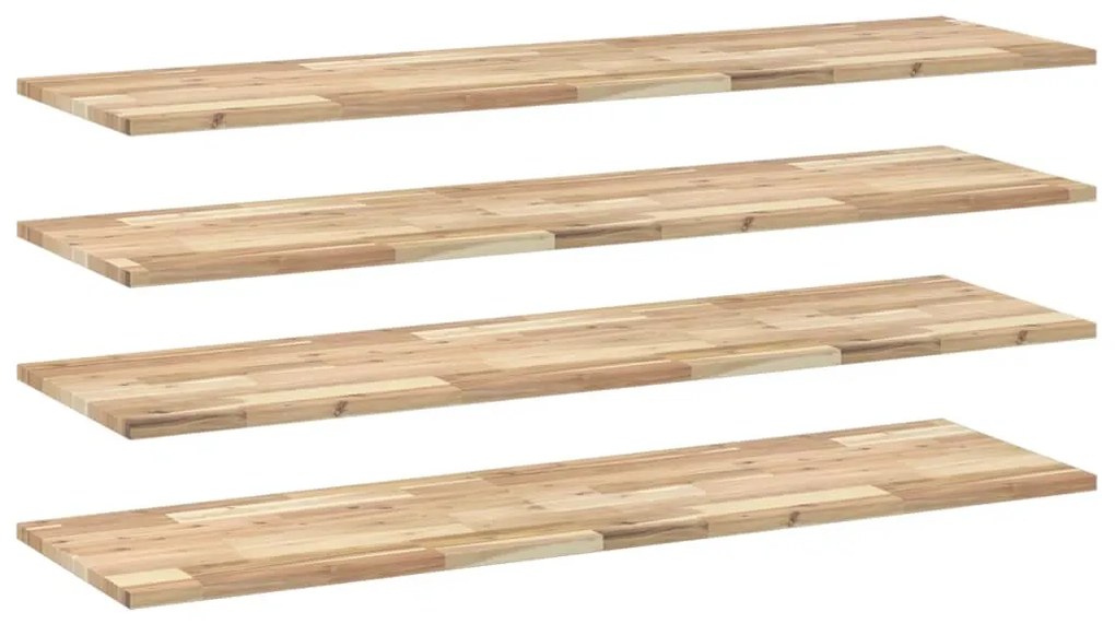 vidaXL Ράφια Κρεμαστά 4 Τεμ. 140x40x2εκ Ακατέργαστο Μασίφ Ξύλο Ακακίας
