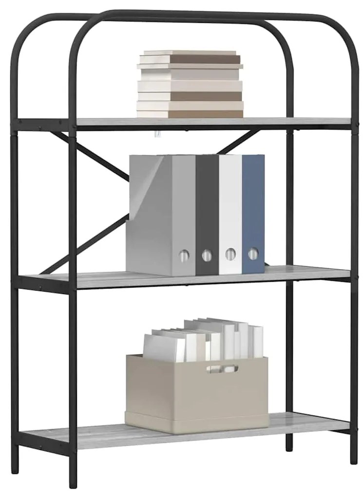 vidaXL Ράφι Βιβλίων Γκρίζο Σονομα 80 x 30 x 109 εκ Επεξεργασμένο ξύλο