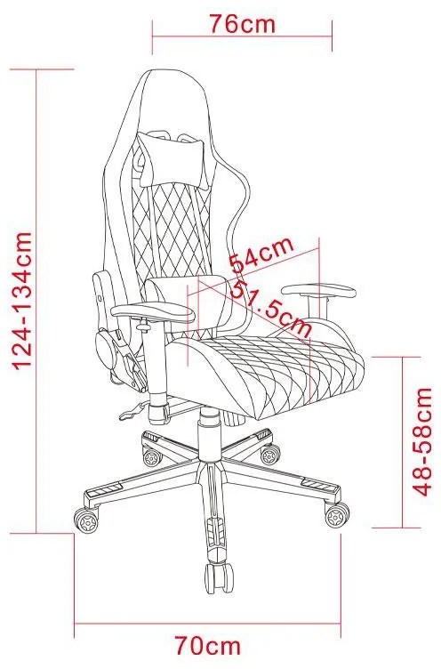 Καρέκλα Gaming Azarro Fylliana Carbon - Μαύρο - Κόκκινο 70x76x134 εκ. 70x76x134 εκ.