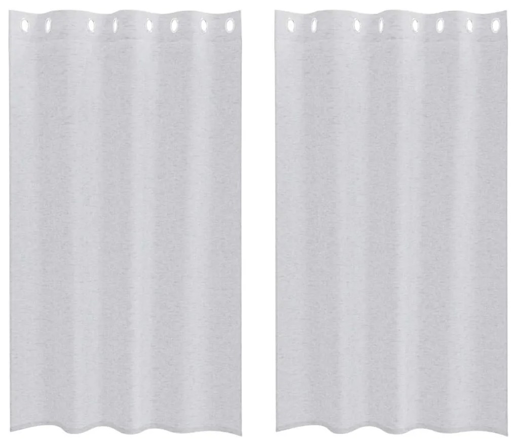 vidaXL Κουρτίνες με κουρτίνες 2 pcs Ανοιχτό γκρι 140x175cm Πολυεστέρας