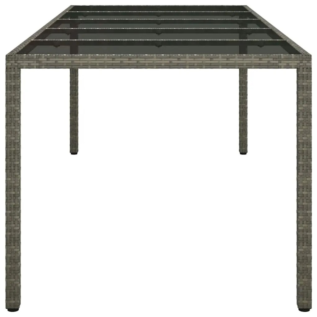 vidaXL Τραπέζι Κήπου για Φαγητό Γκρι 250 x 100 x 75 cm Πολυ ράταν