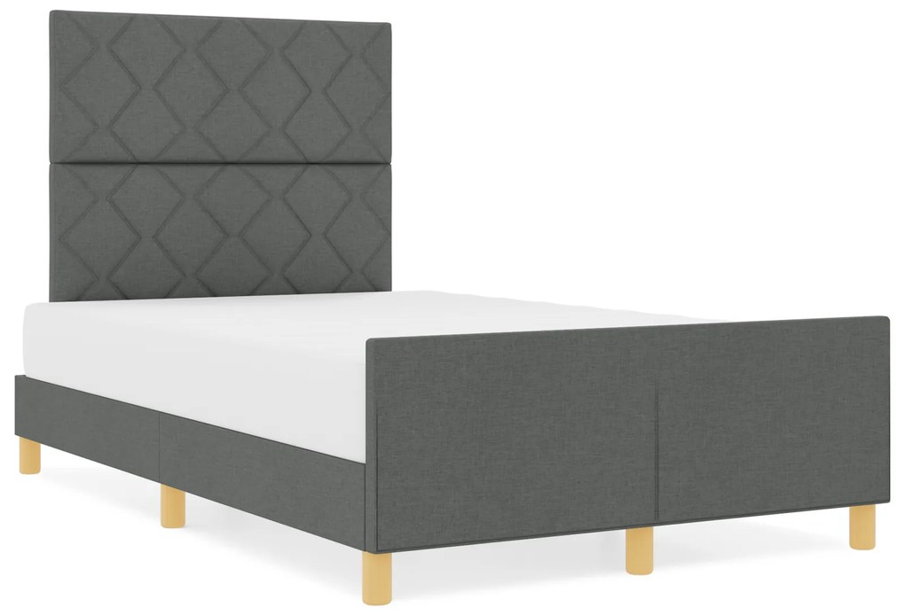 vidaXL Κρεβάτι Σκελετός Σκούρο Γκρι 120x200 εκ Υφασμα