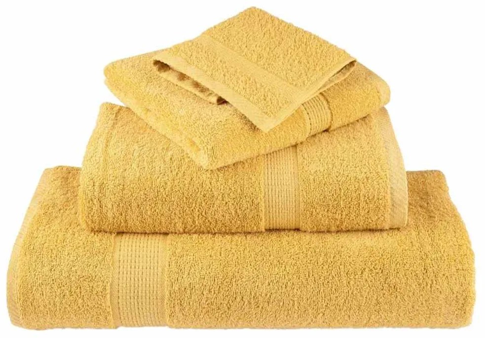 vidaXL a Πετσέτες Προσώπου SOLUND 2 pcs Χρυσό Βαμβάκι