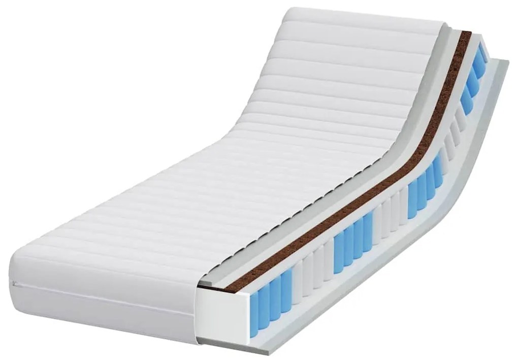 vidaXL Στρώμα Λευκό 70 x 200 cm Τσέπες ελατηρίων