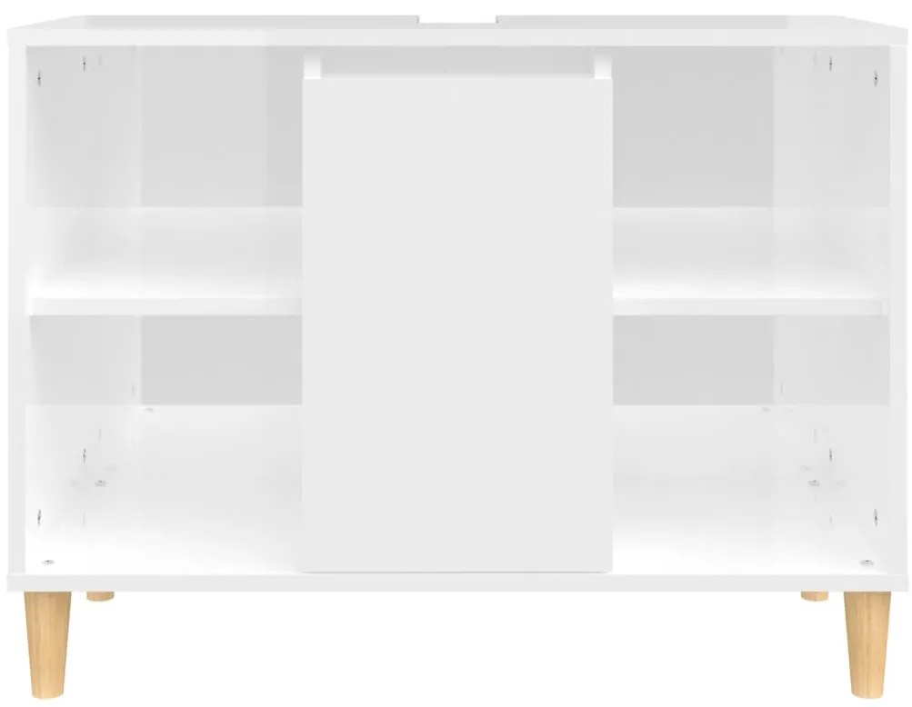 vidaXL Ντουλάπι Νιπτήρα Γυαλ. Λευκό 80x33x60 εκ. Επεξεργασμένο Ξύλο