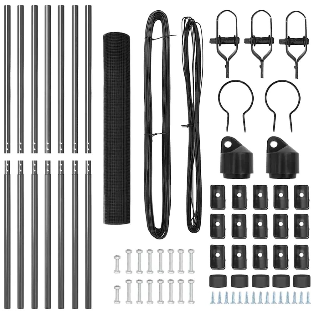 vidaXL Στύλος Περιφράξεων Γκρι 10 x 1 μ (25 x 25 mm πλέγμα) Ατσάλι