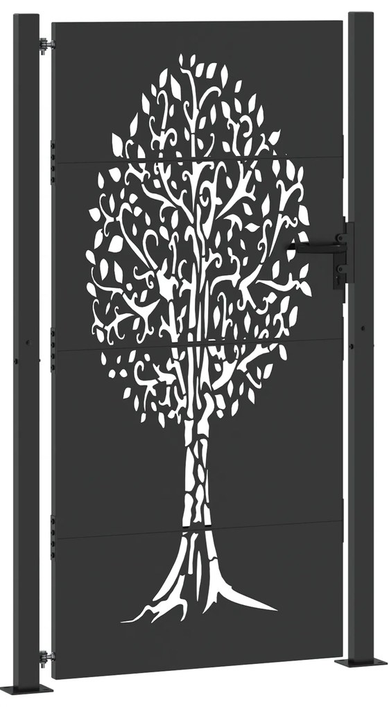 vidaXL Πύλη Κήπου Άλλο Μαύρο 105 x 175 cm Ατσάλι με Επικάλυψη Πούδρας