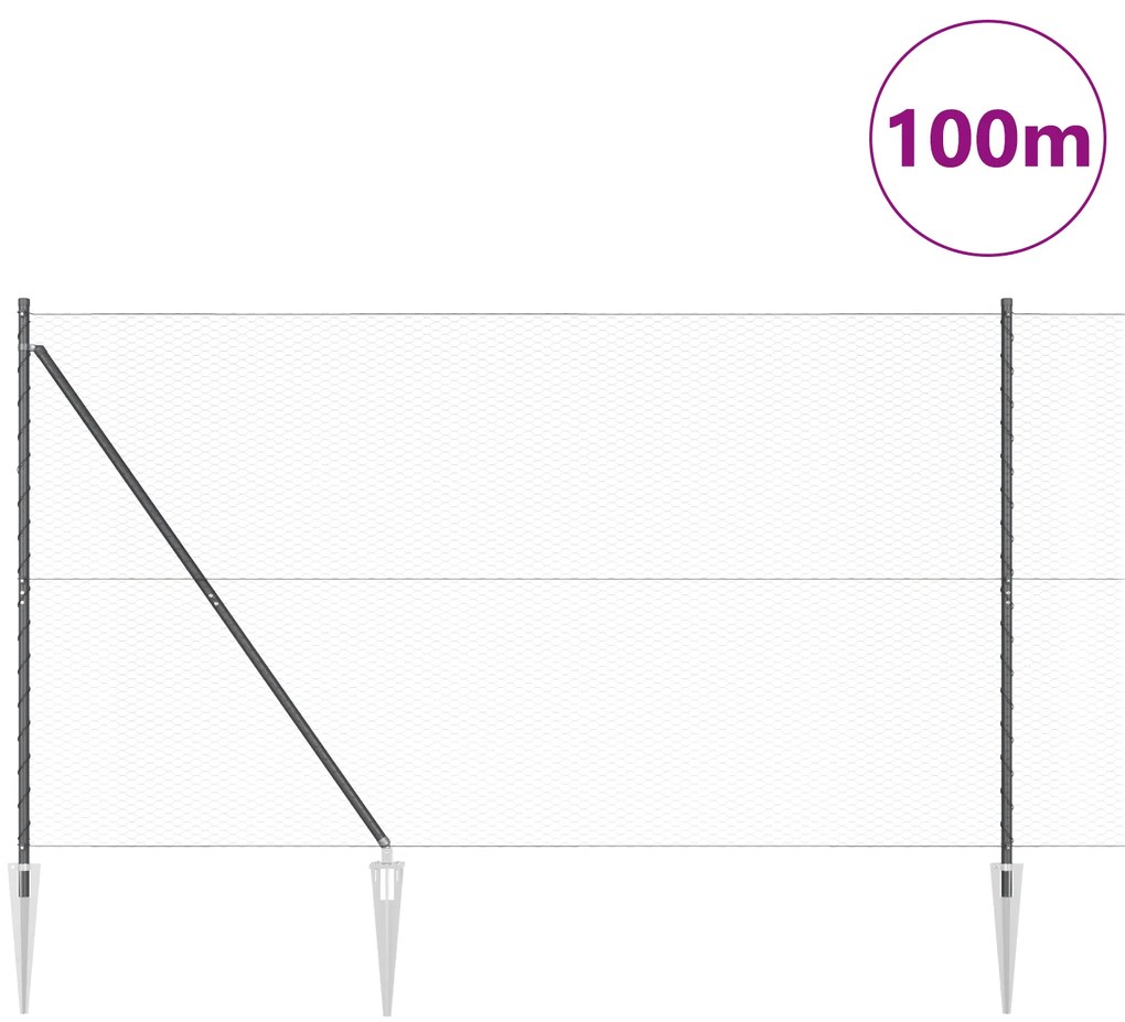 vidaXL Γωνιακή Περίφραξη Γκρι 1.6x100 m Ατσάλι