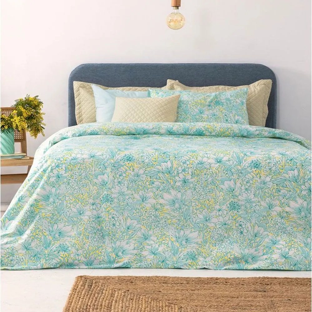Σεντόνια FL6275 (Σετ 4τμχ) Ciel-Yellow Palamaiki Διπλό 200x260cm 100% Cotton