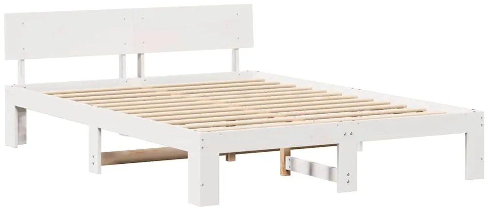 vidaXL Σκελετός Κρεβατιού Λευκό 160 x 200 cm Μασίφ ξύλο πεύκου