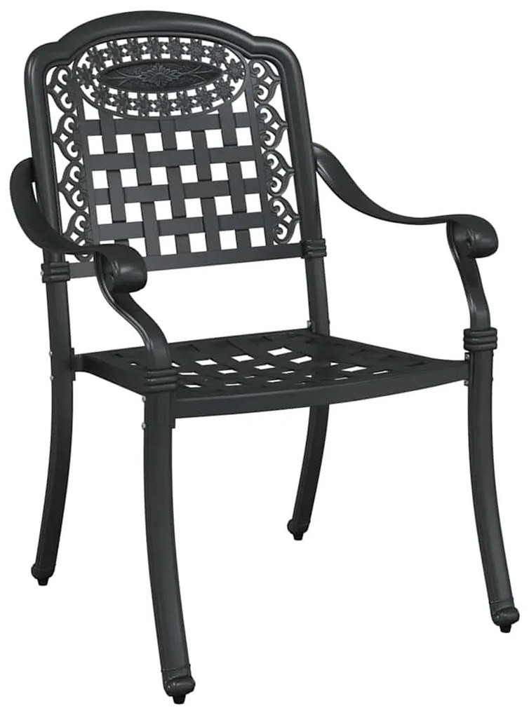 vidaXL Καρέκλα Κήπου 2 pcs Μαύρο 55 x 56.5 x 91εκ Αλουμίνιο