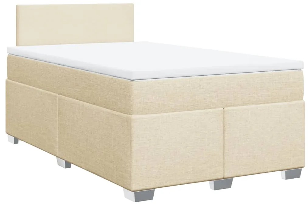 ΚΡΕΒΑΤΙ BOXSPRING ΜΕ ΣΤΡΩΜΑ ΚΡΕΜ 120X200 ΕΚ. ΥΦΑΣΜΑΤΙΝΟ 3285853