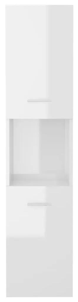 Στήλη Μπάνιου Γυαλιστερό Λευκό 30 x 30 x 130 εκ. Μοριοσανίδα - Λευκό