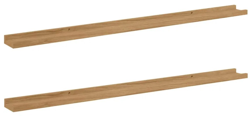 vidaXL Ράφι Τοίχου 2 pcs Καφέ 115 x 9 x 3 cm Επεξεργασμένο ξύλο