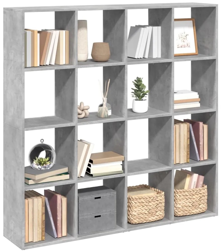 vidaXL Βιβλιοθήκη Γκρι Σκυρ. 137,5x29x137,5 εκ. Επεξεργασμένο Ξύλο