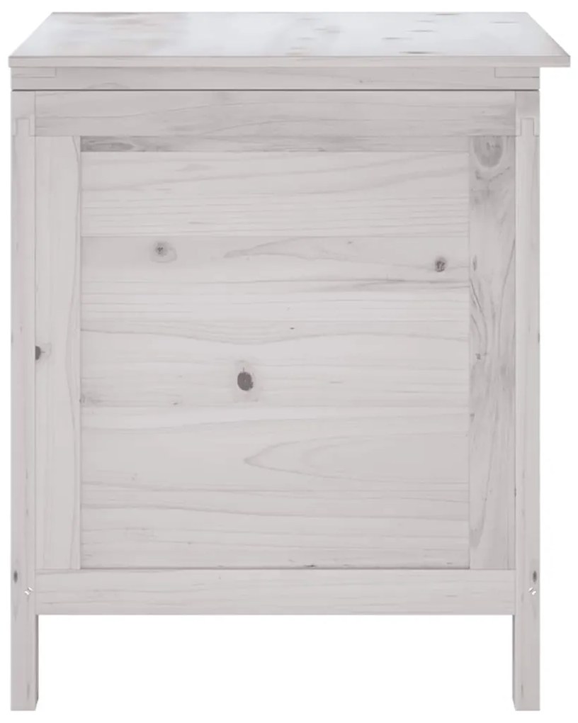 vidaXL Μπαούλο Αποθ. Κήπου Λευκό 50 x 49 x 56,5 εκ. Μασίφ Ξύλο Ελάτης