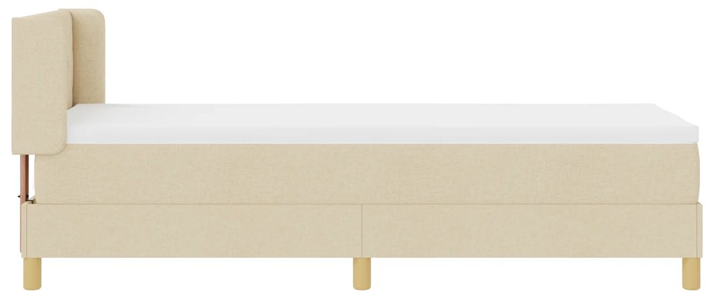 vidaXL Κρεβάτι Box Spring με Στρώμα, Κρεμ, 80 x 200 cm Ύφασμα