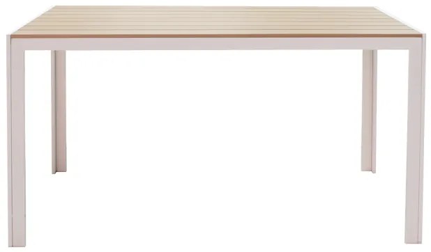 Τραπεζαρία Nares-Clutch A σετ 5τεμ pakoworld λευκό αλουμίνιο και plywood σε φυσική απόχρωση 140x80x72.5εκ - 200-000926