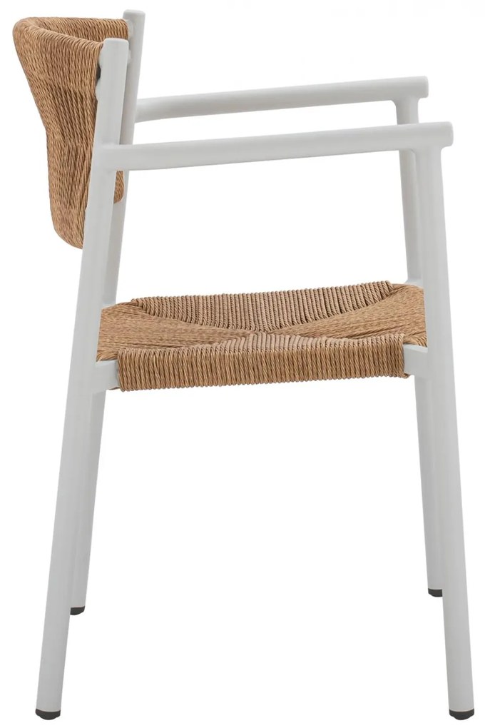 Καρέκλα - Πολυθρόνα C5786.01 Λευκή Αλουμινίου με P.E. Μπέζ Σχοινί 55,5x50x77,5 εκ. 55.5x50x77.5 εκ.