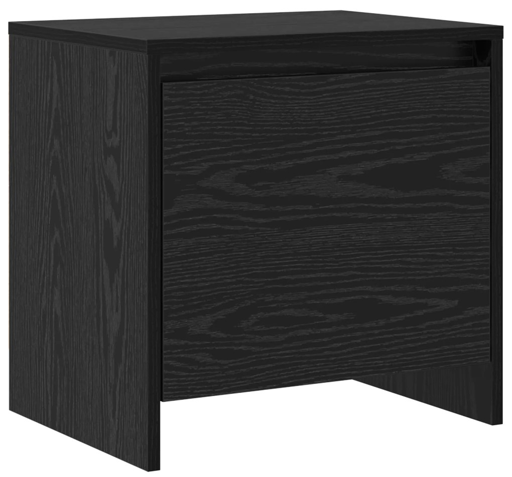 vidaXL Κομοδίνο Μαύρη δρυς 45 x 34 x 44.5 εκ Επεξεργασμένο ξύλο