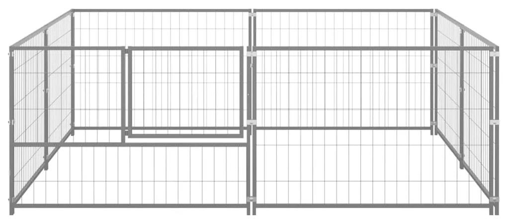 vidaXL Σπιτάκι Σκύλου Ασημί 4 μ² Ατσάλινο
