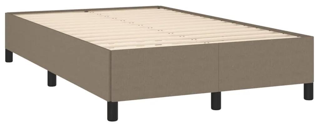 Κρεβάτι Boxspring με Στρώμα Taupe 120x190 εκ. Υφασμάτινο - Μπεζ-Γκρι