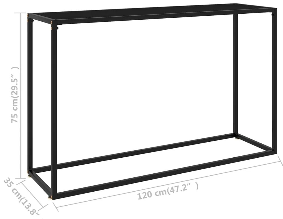 vidaXL Τραπέζι Κονσόλα Μαύρο 120 x 35 x 75 εκ. από Ψημένο Γυαλί