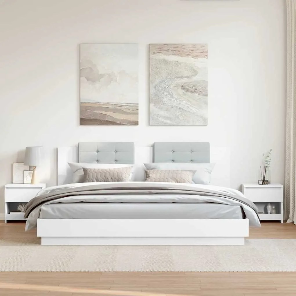 vidaXL Κομοδίνα 2 τεμ. Λευκά 40 x 30 x 39 εκ. από Επεξ. Ξύλο