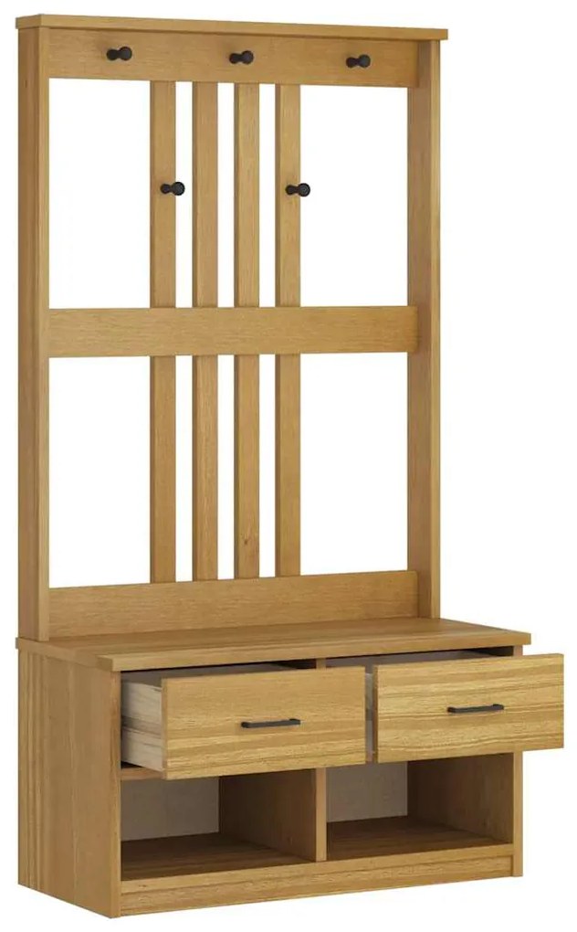 vidaXL Δέντρο χωλ "SANDNES" 87x40x159,5 εκ. Πεύκο μασίφ ξύλο