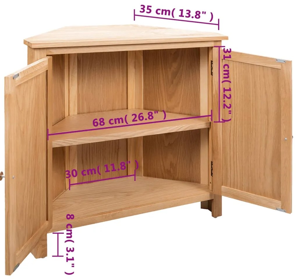 ΝΤΟΥΛΑΠΙ ΓΩΝΙΑΚΟ 80 X 33,5 X 78 ΕΚ. ΑΠΟ ΜΑΣΙΦ ΞΥΛΟ ΔΡΥΟΣ 247039