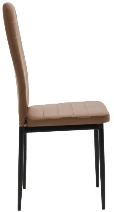 Καρέκλα Parker PU cappuccino-μαύρο πόδι 42x48x98εκ 4αδα 42x48x98 εκ.