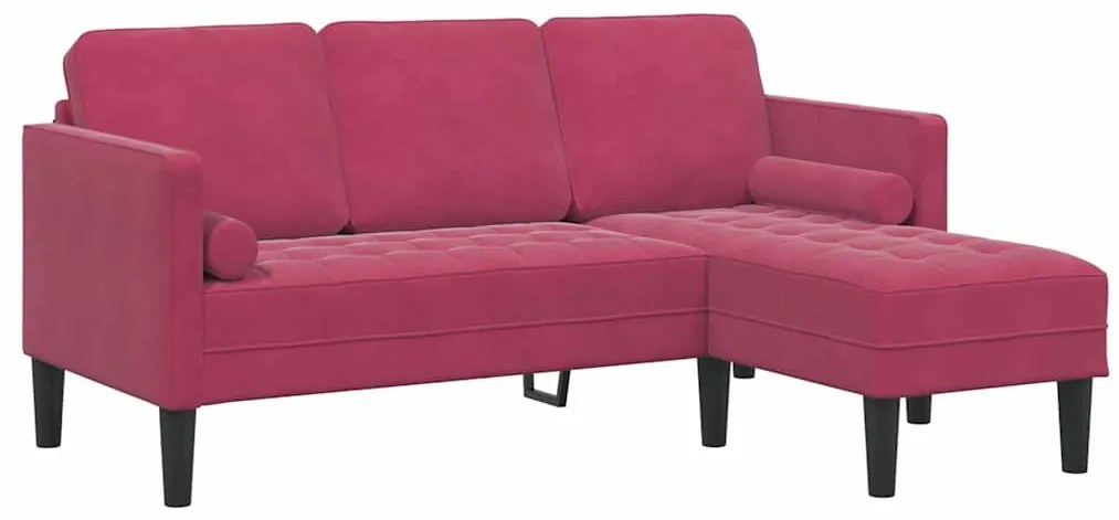 vidaXL Σετ Καναπέ με μαξιλάρι Κόκκινο 173 x 131 x 67 εκ Πολυεστέρας