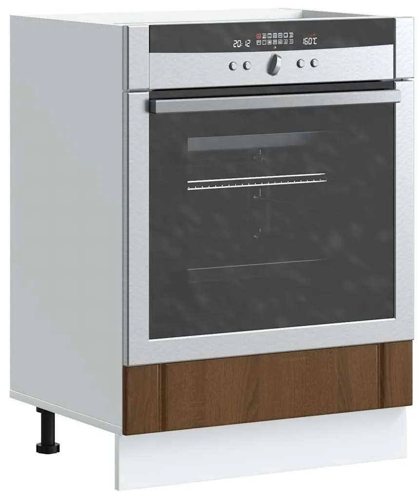 ντουλάπι φούρνου vidaXL "Lucca" Καφέ δρυς καπλαμά Ξύλο