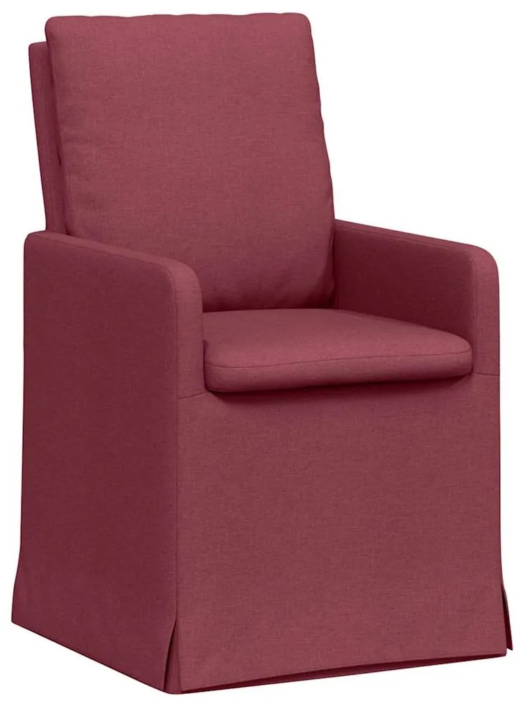 vidaXL Καρέκλες φαγητού 2 pcs Μπορντό 57 x 67 x 98 εκ ύφασμα