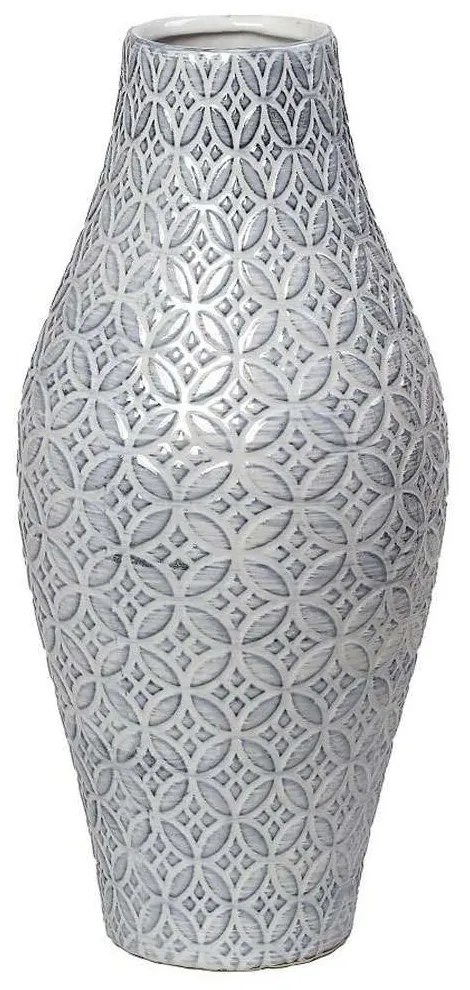 Βάζο Ανάγλυφο CER2319 19x19x44,5cm Grey Espiel Ceramic