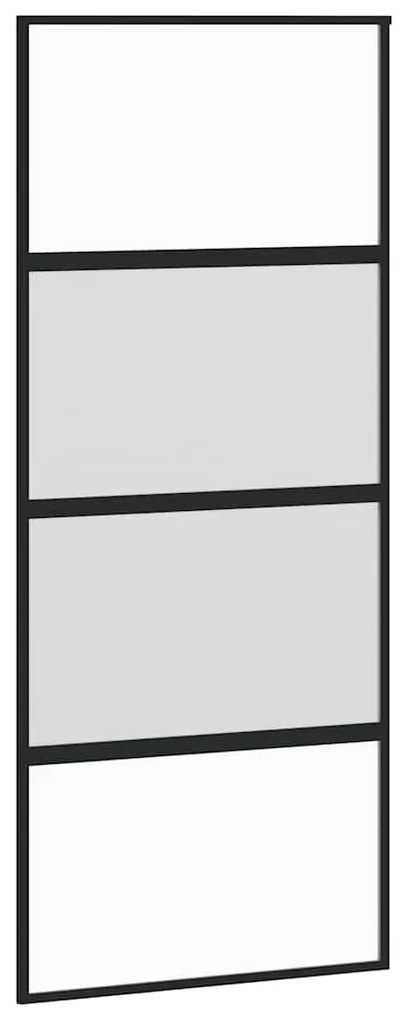 vidaXL Συρόμενη πόρτα με σετ υλικού 90x205 cm από γυαλί&Αλουμίνιο