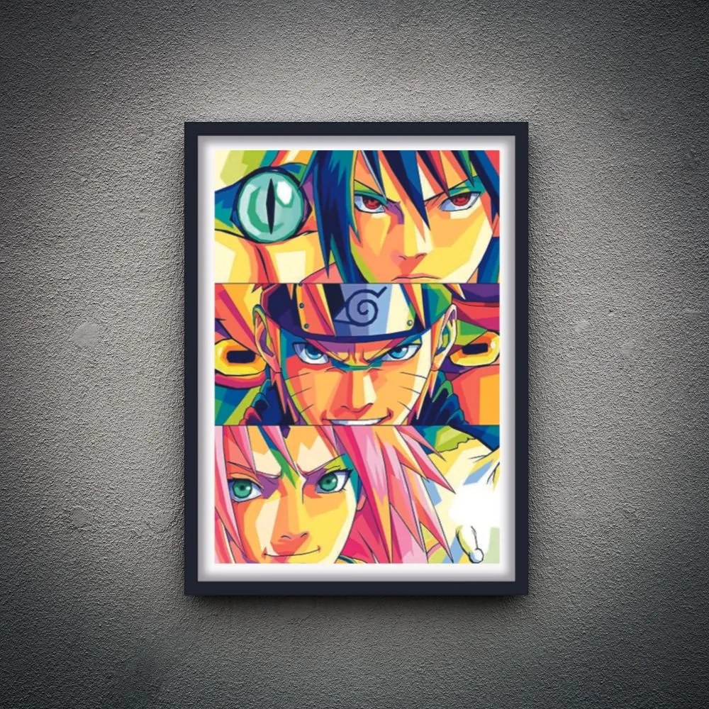 Πόστερ &amp; Κάδρο Naruto Eyes AN021 30x40cm Μαύρο Ξύλινο Κάδρο (με πόστερ)