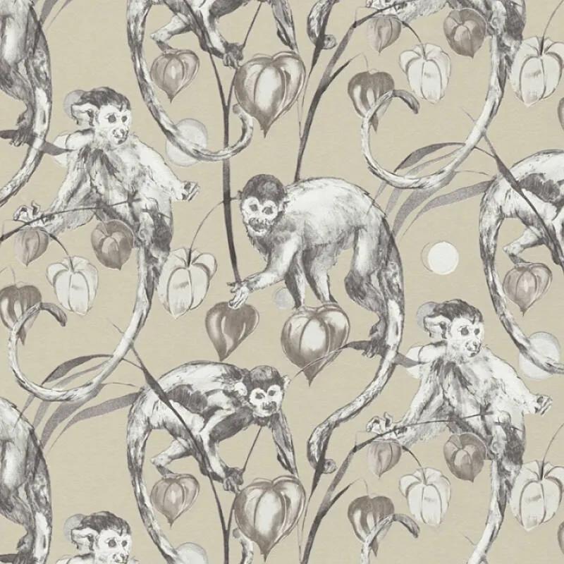 Ταπετσαρία Τοίχου Tropical Monkey Μπεζ 379823 cm x 10.05 m