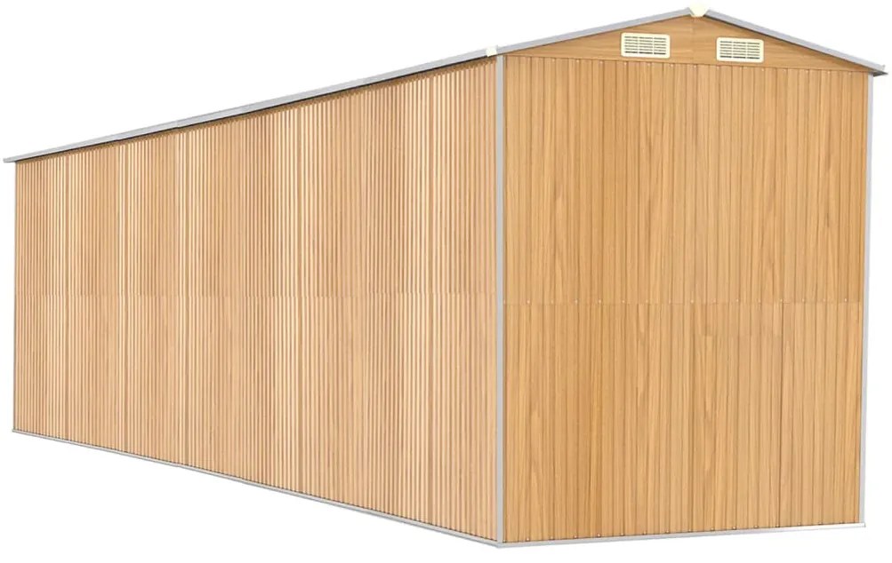 vidaXL Αποθήκη Κήπου Ανοιχτό καφέ 192x772x223 εκ. Γαλβανισμένο Ατσάλι