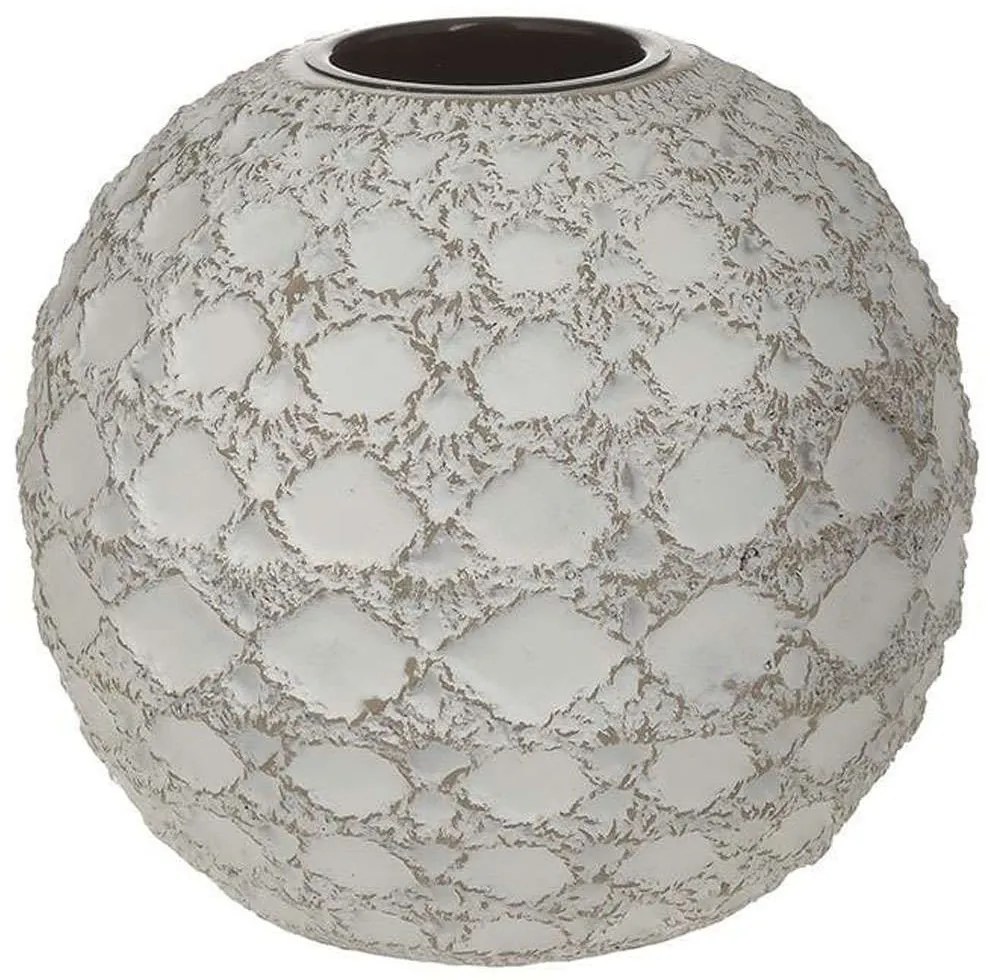 Κηροπήγιο 3-70-932-0136 Φ12,5x11,5cm White Inart Πολυρεσίνη